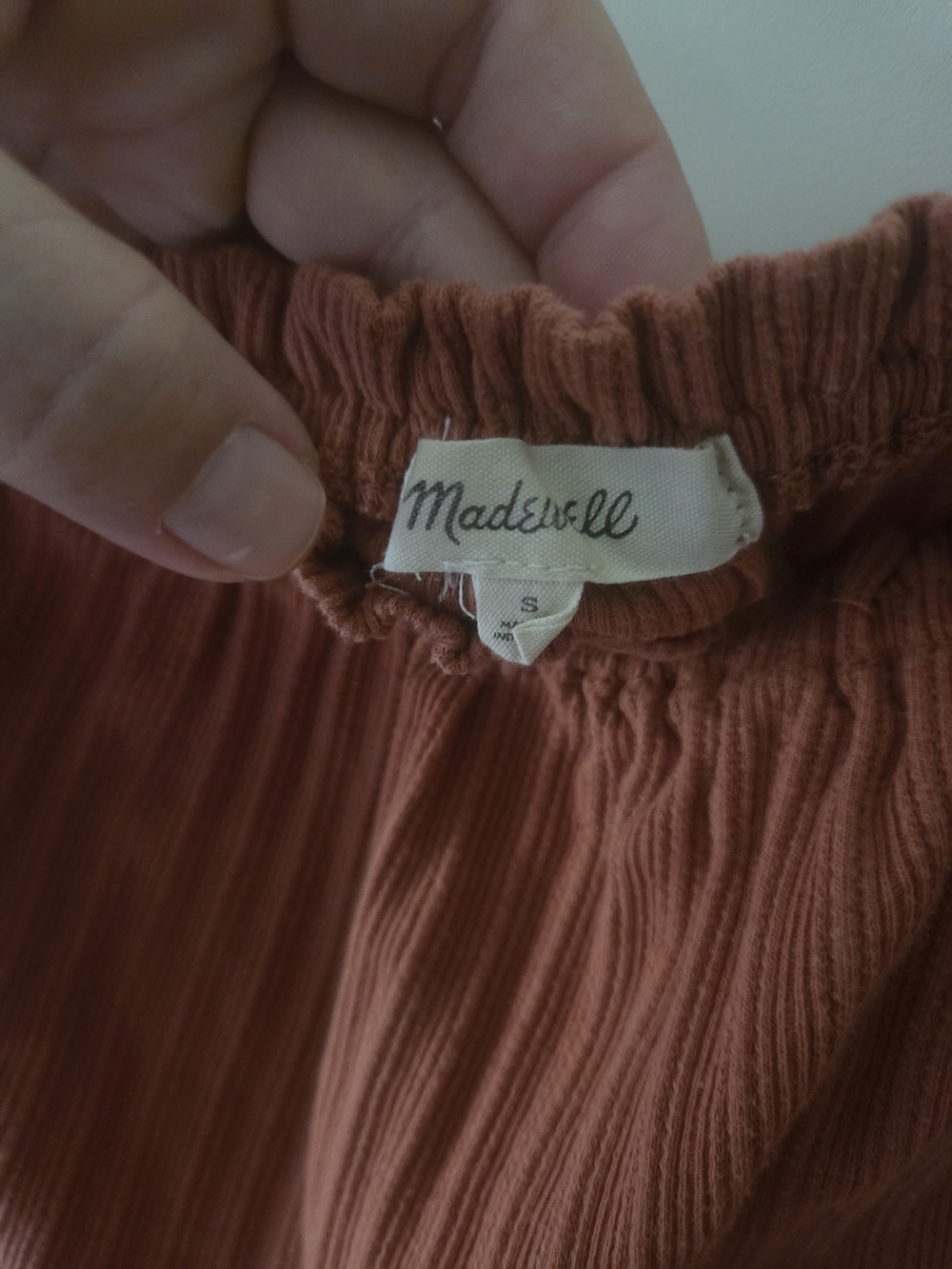 Madewell Off-the-Shoulder Ribbed Tunic - Rust - Picture 3 of 5